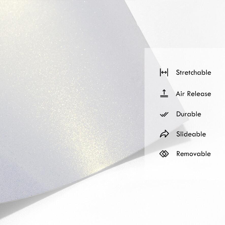 Glossy White Gold Color Shift Vinyl Wrap