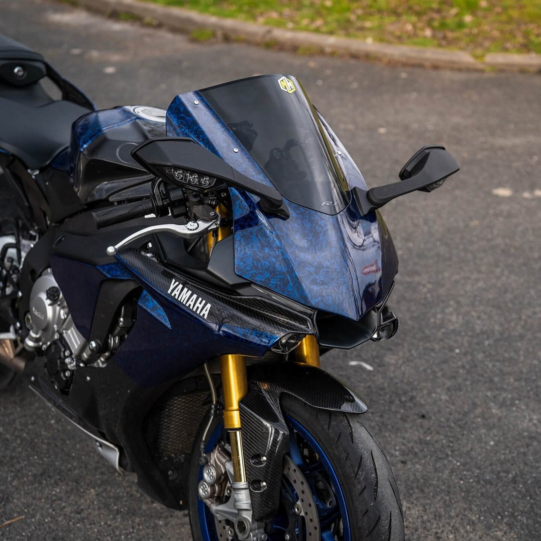 Gloss Blue Forged Carbon Fiber Vinyl Wrap