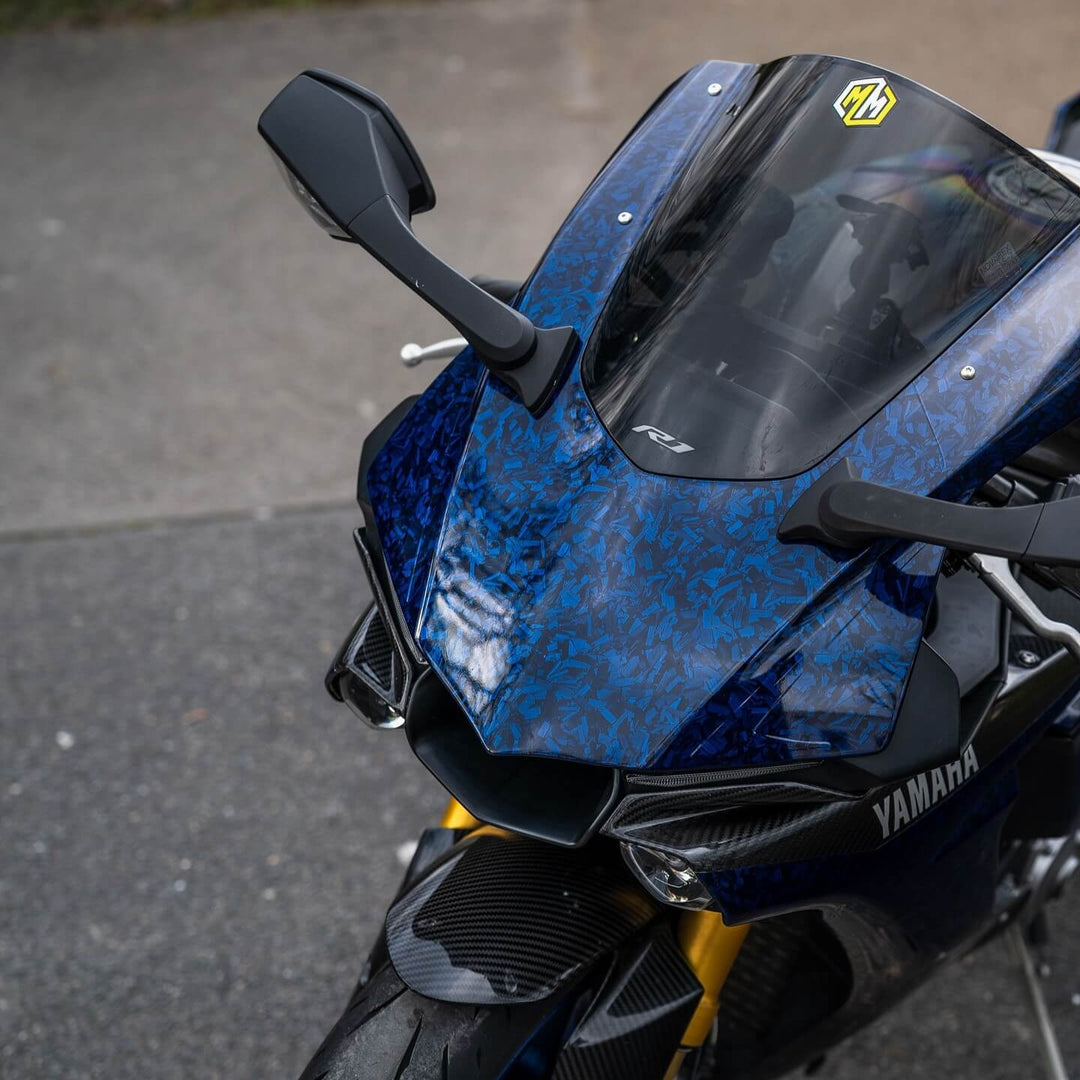 Gloss Blue Forged Carbon Fiber Vinyl Wrap