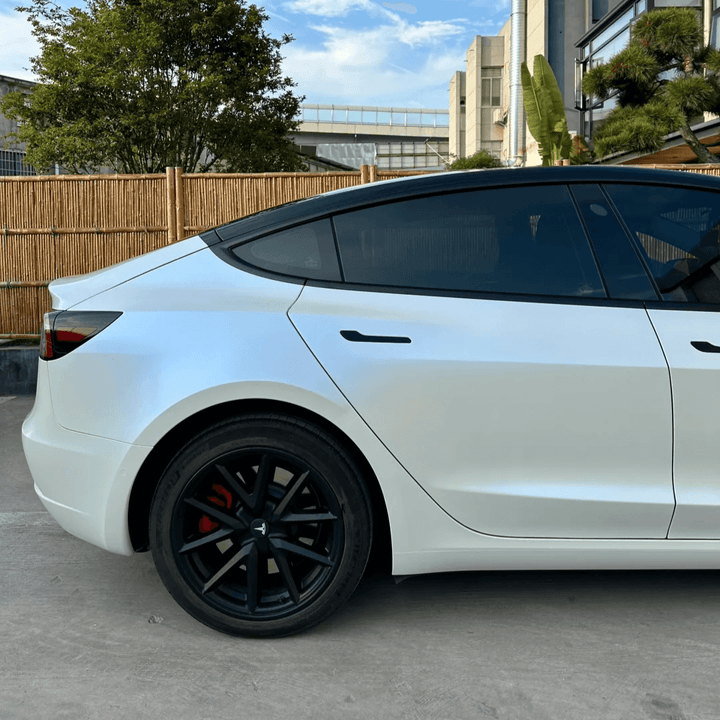 Matte White Blue Color Shift Vinyl Wrap