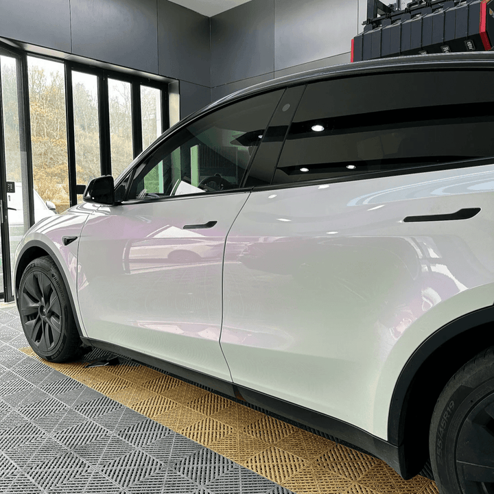 Glossy White Purple Color Shift Vinyl Wrap