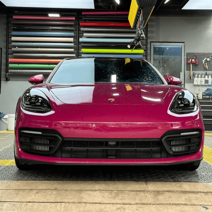 Satin Metallic Rose Red Vinyl Wrap