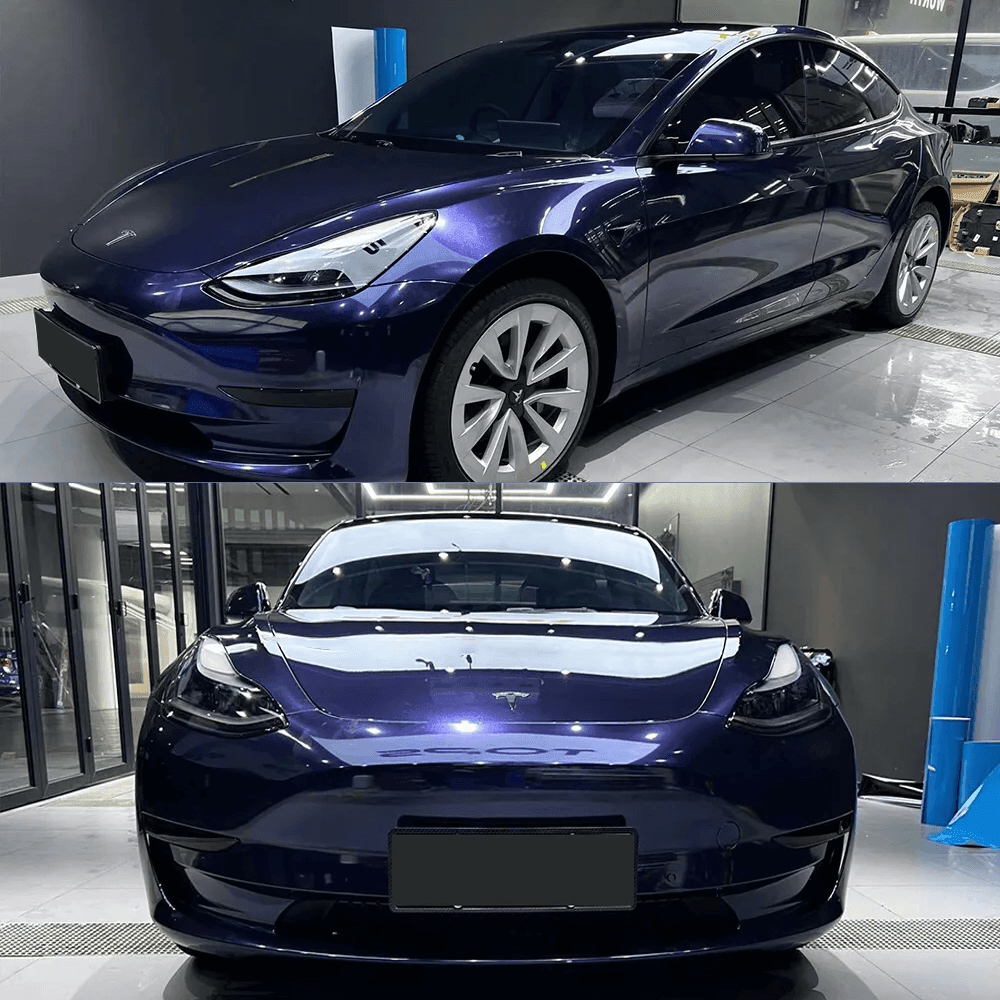 Gloss Metallic Dark Blue Vinyl Wrap