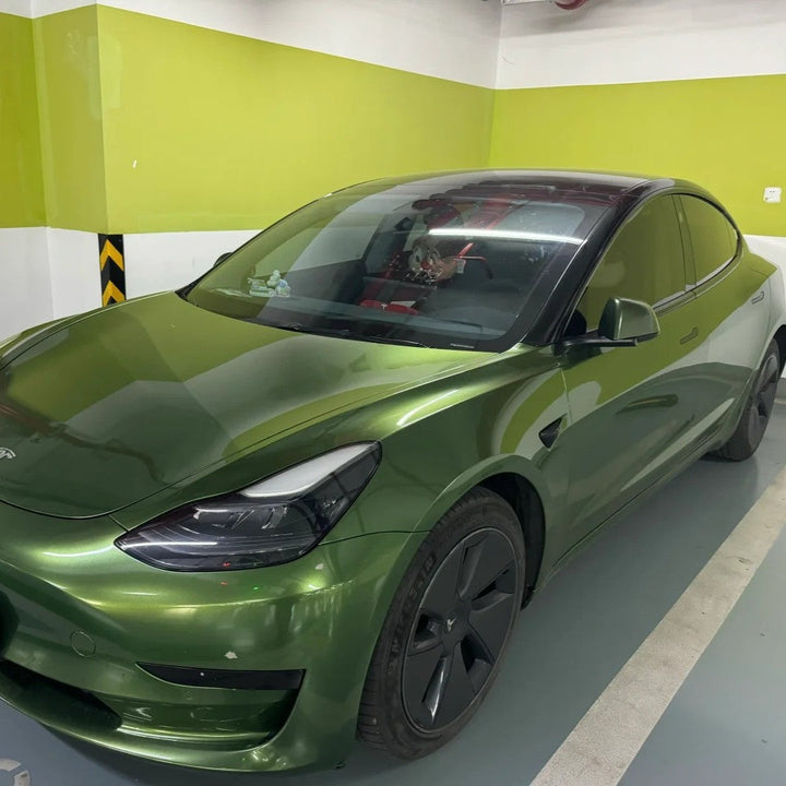 Gloss Metallic Mamba Green Color PPF