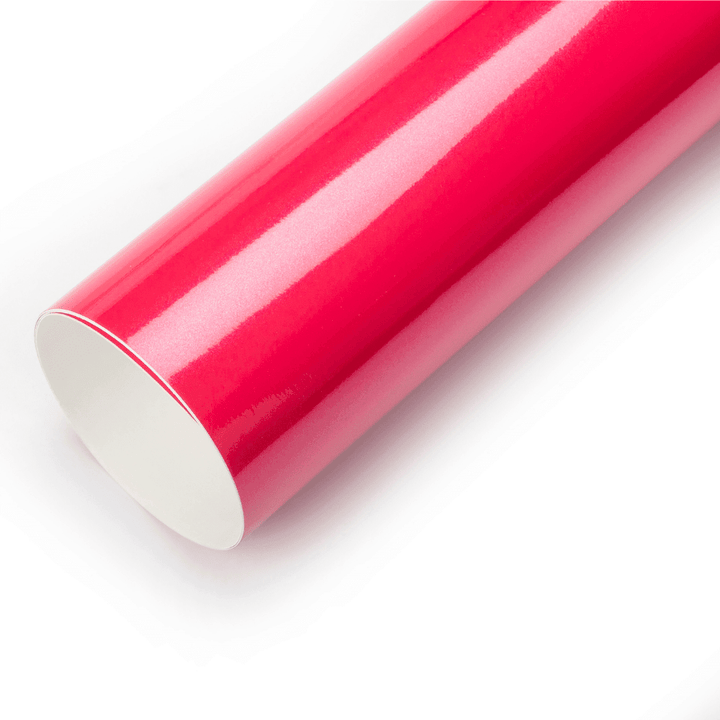 Satin Metallic Rose Red Vinyl Wrap
