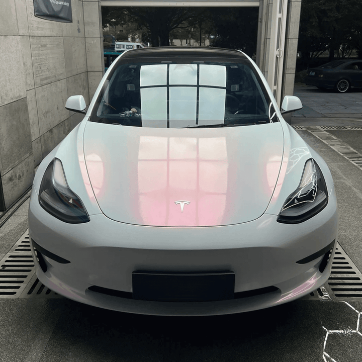 Gloss White Pink Vinyl Wrap