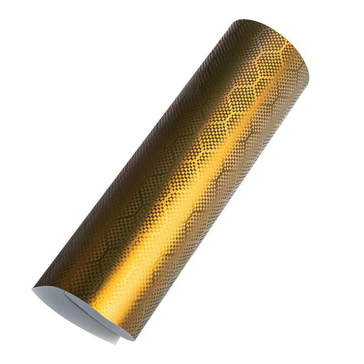 Matte Gold Honeycomb Carbon Fiber Vinyl Wrap