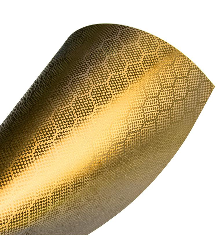 Matte Gold Honeycomb Carbon Fiber Vinyl Wrap