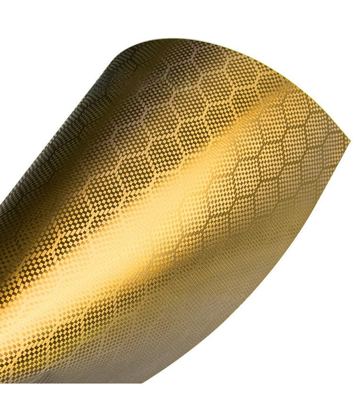 Matte Gold Honeycomb Carbon Fiber Vinyl Wrap