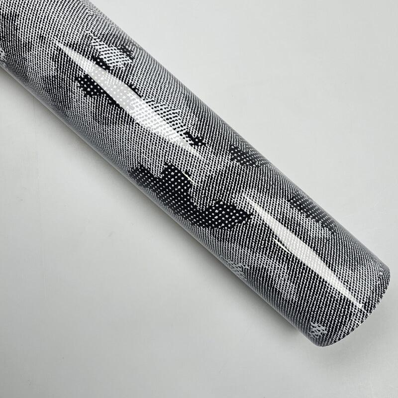 Gray Snake Skin Camouflage Carbon Fiber Vinyl Wrap