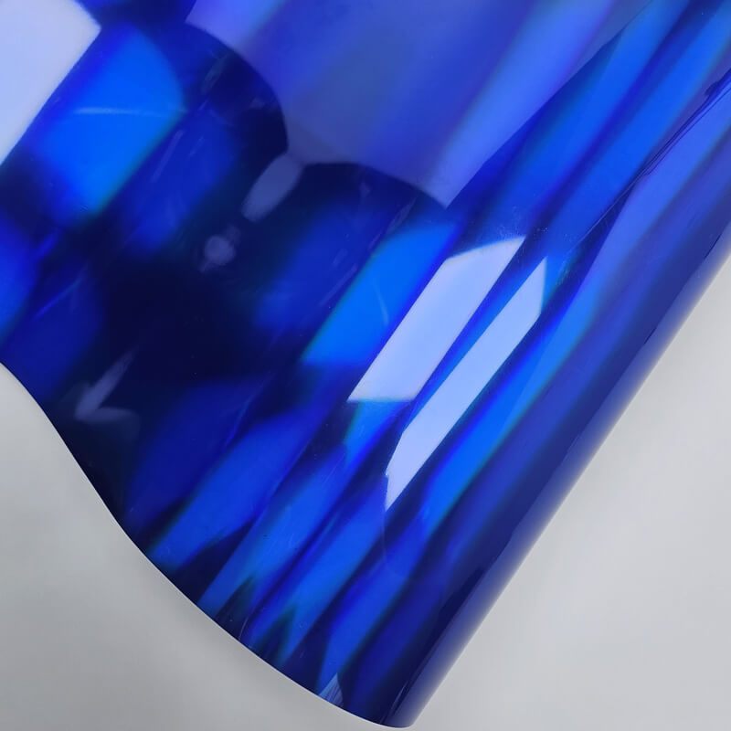 Holographic Chrome Blue Vinyl Wrap