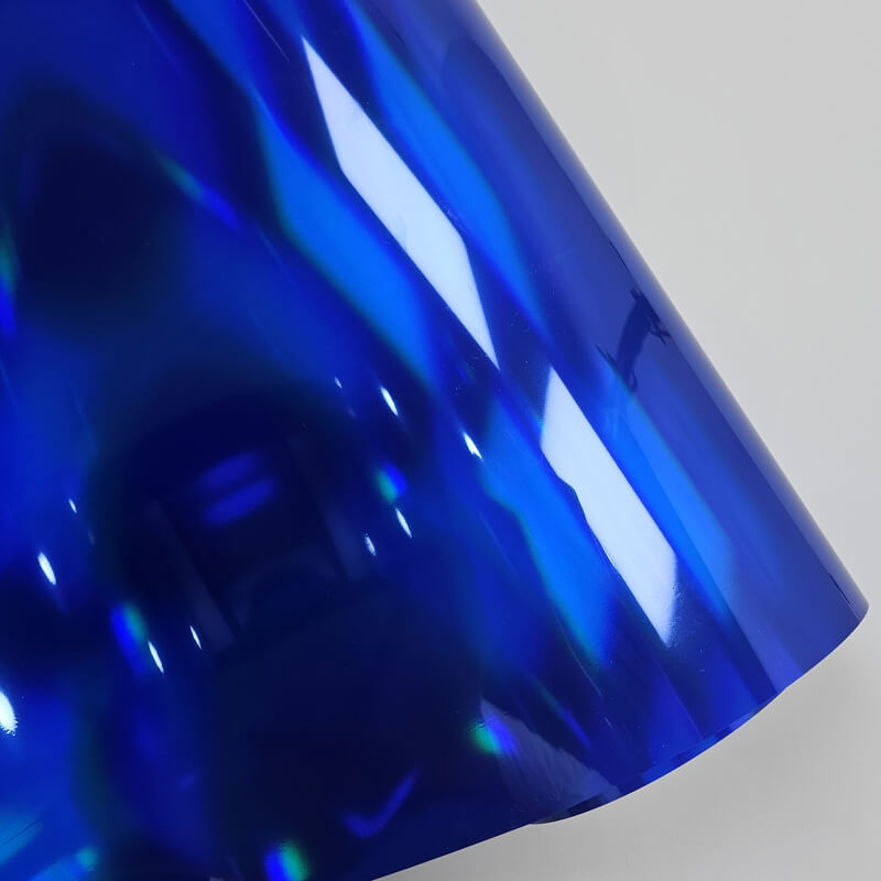 Holographic Chrome Blue Vinyl Wrap