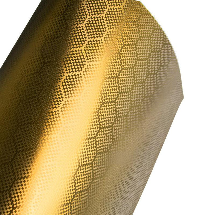 Matte Gold Honeycomb Carbon Fiber Vinyl Wrap