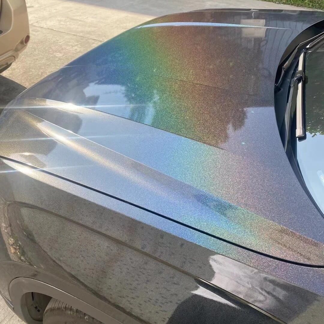 Gloss Laser Flip Black Rainbow Color PPF