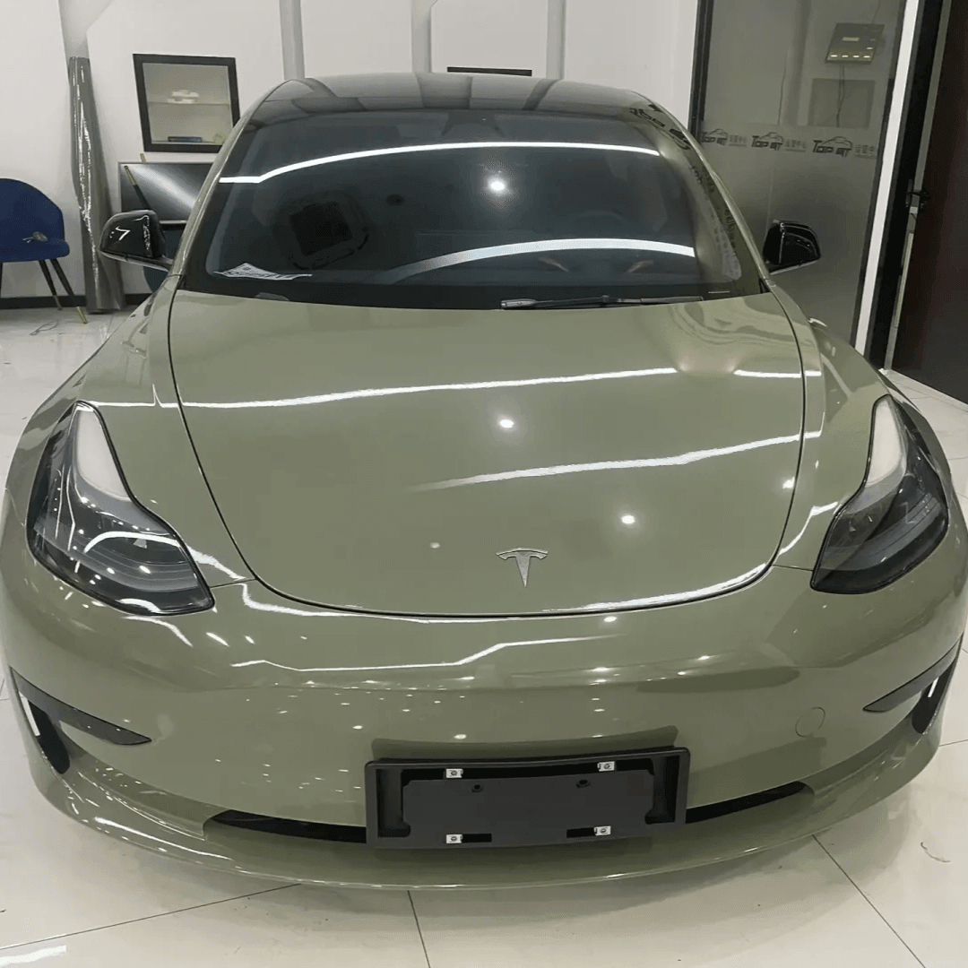 Gloss Crystal Khaki Green Vinyl Wrap