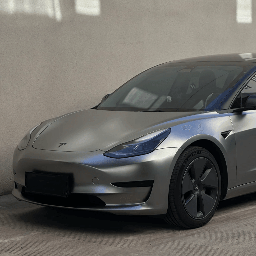Gloss Metallic Silver Vinyl Wrap | Matte