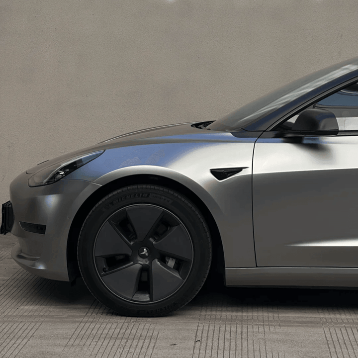 Gloss Metallic Silver Vinyl Wrap | Matte