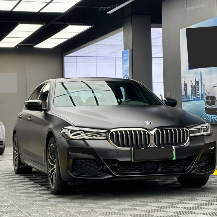 Matte Satin Black Vinyl Wrap bmw car