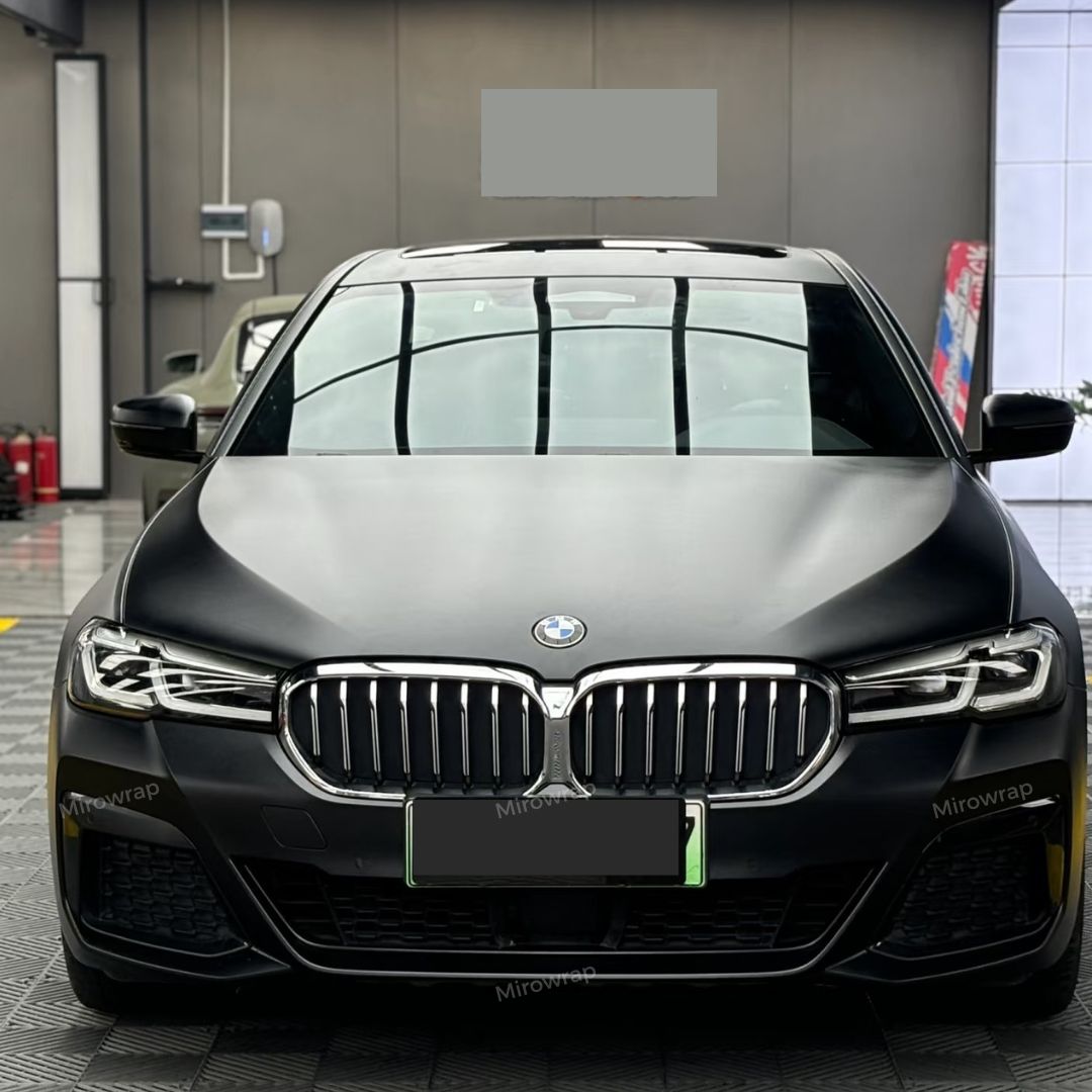 Matte Satin Black Vinyl Wrap bmw