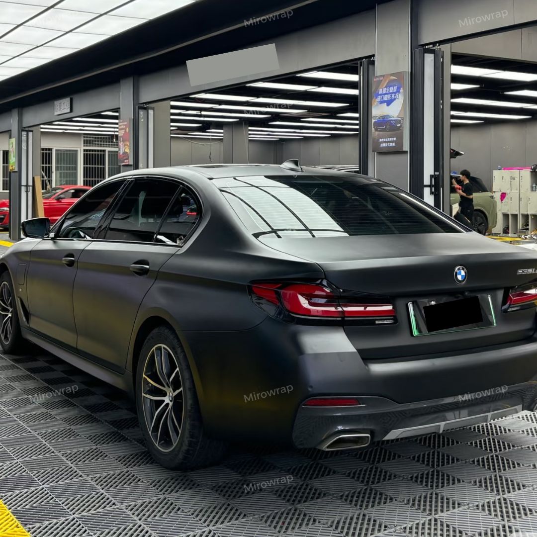 Matte Satin Black Vinyl Wrap bmw side look