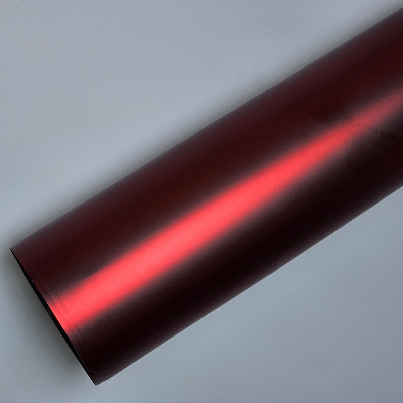 Satin Chrome Romanee Red Vinyl Wrap swatch