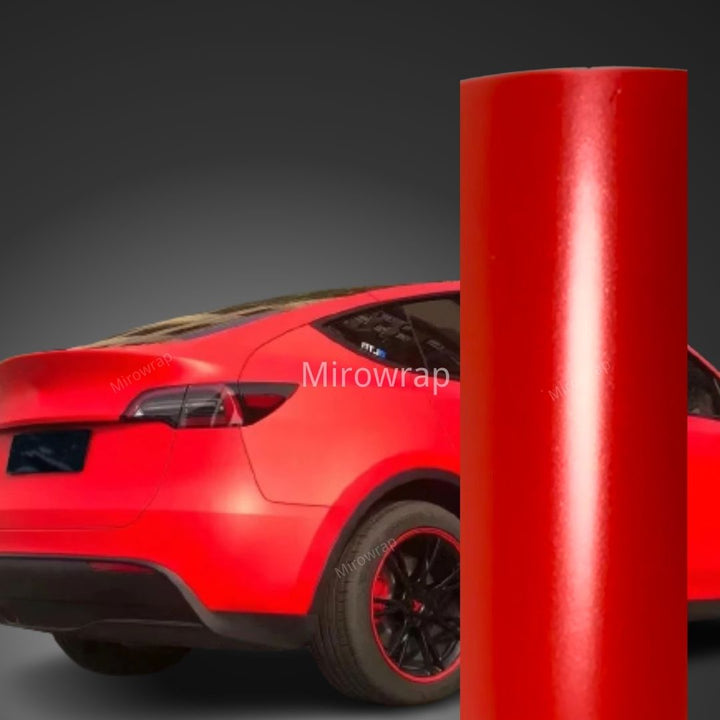 Satin Metallic Red Vinyl Wrap
