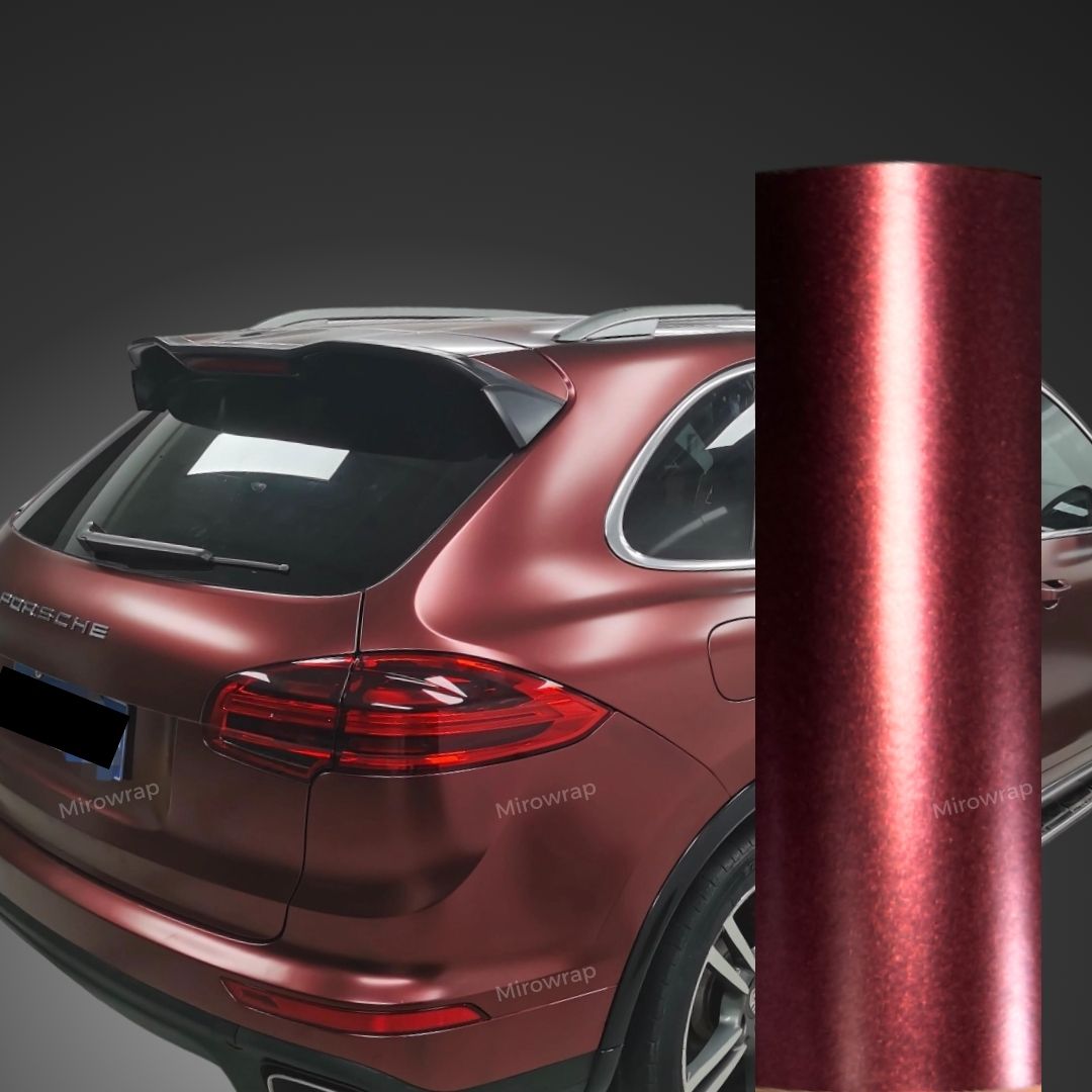 Satin Metallic Wine Red Vinyl Wrap