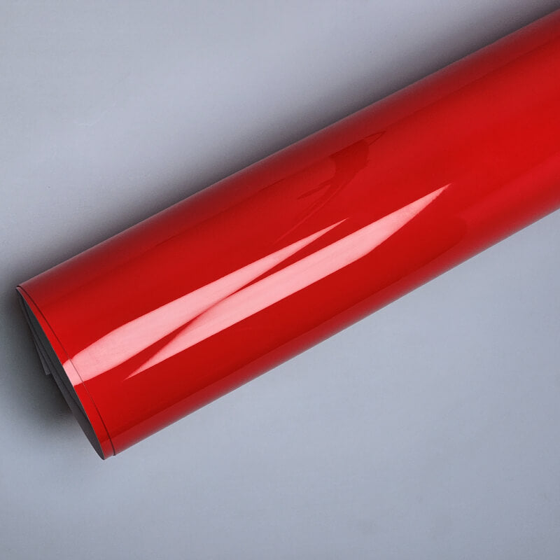 Super Gloss Ferrari Red Vinyl Wrap Swatch  card