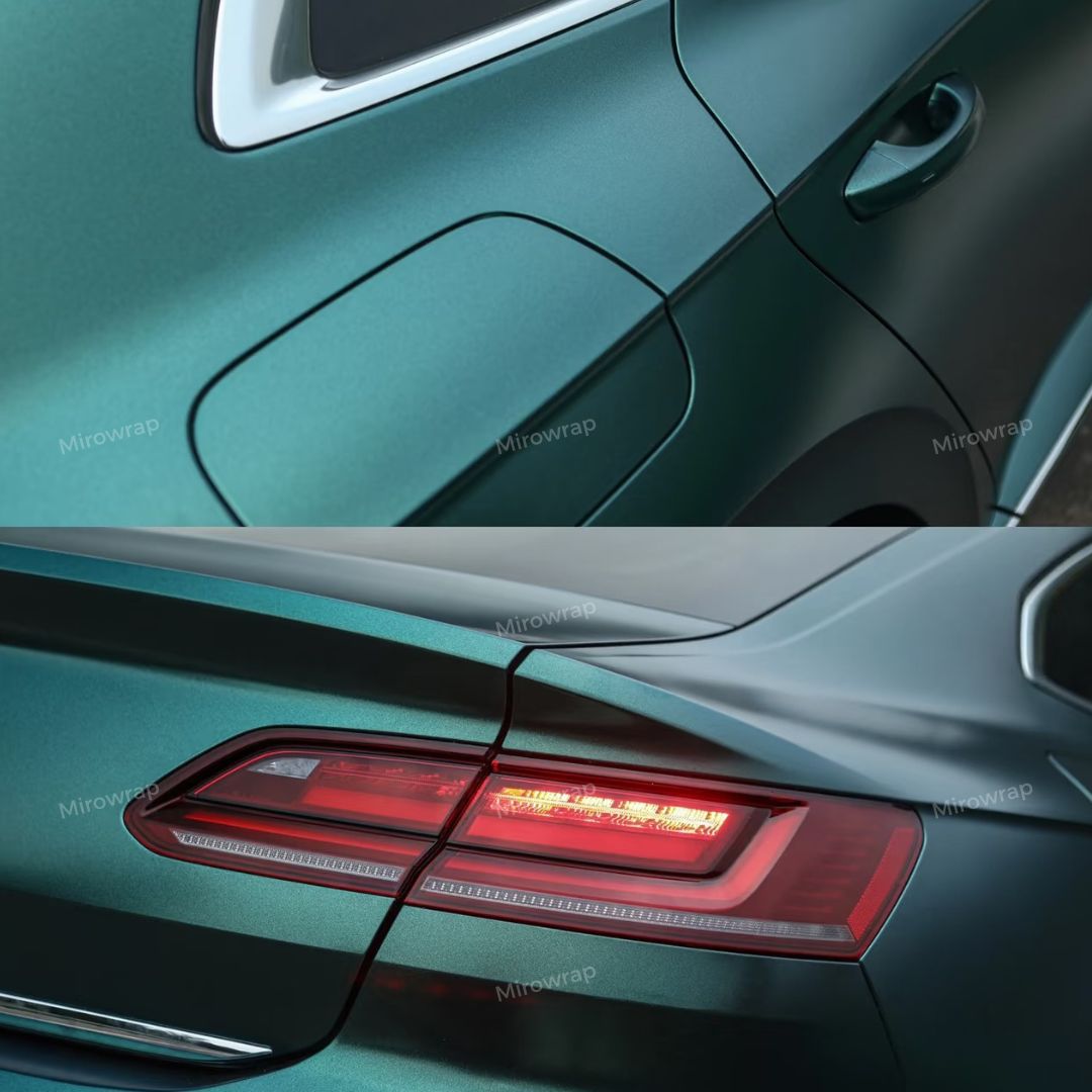 Satin Metallic Dark Green Vinyl Wrap vw look