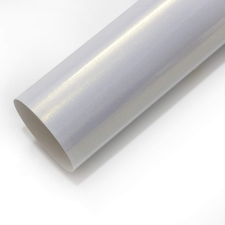 Glossy White Gold Color Shift Vinyl Wrap