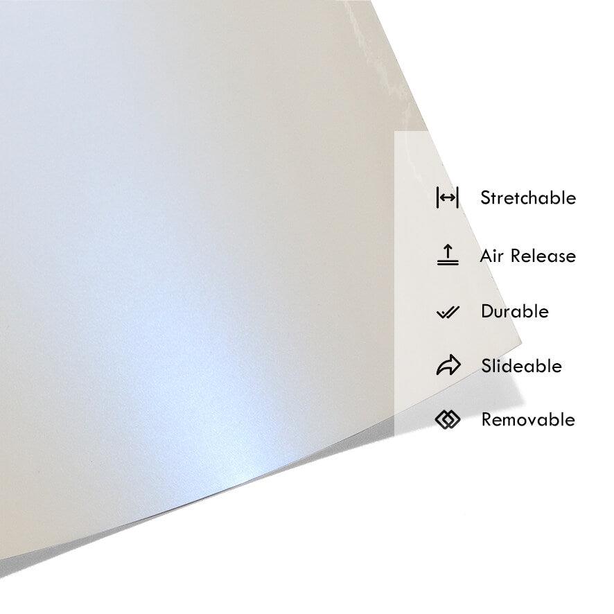 Glossy Glitter White Blue Color Shift Vinyl Wrap