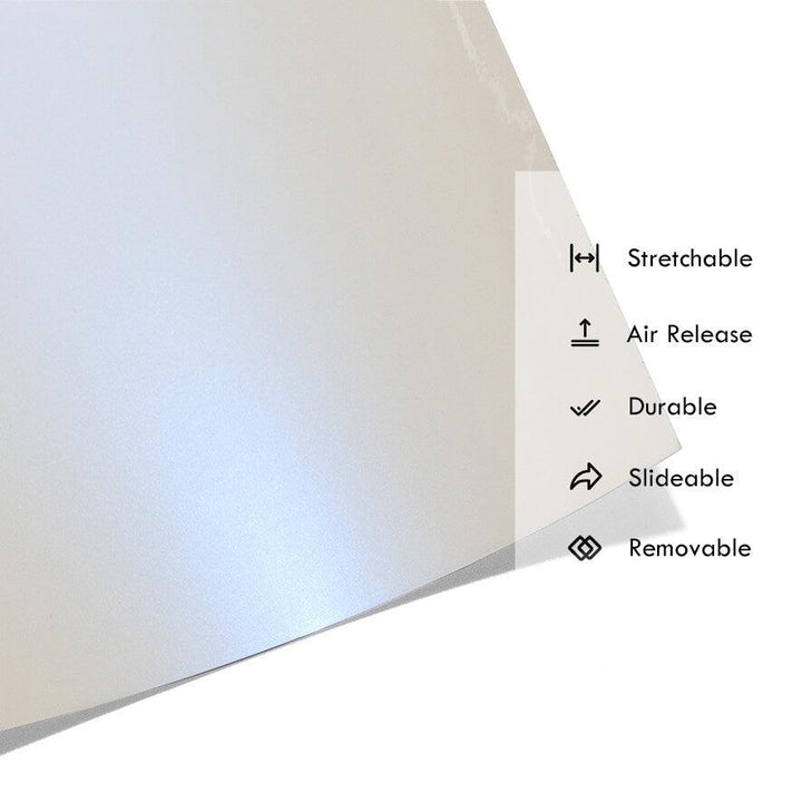 Glossy Glitter White Blue Color Shift Vinyl Wrap