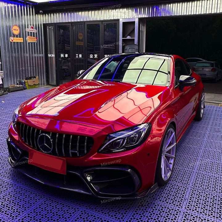 Gloss Metallic Vampire Red Vinyl Wrap benz