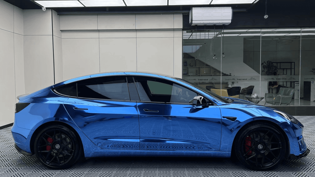 Mirror Chrome Blue Vinyl Wrap