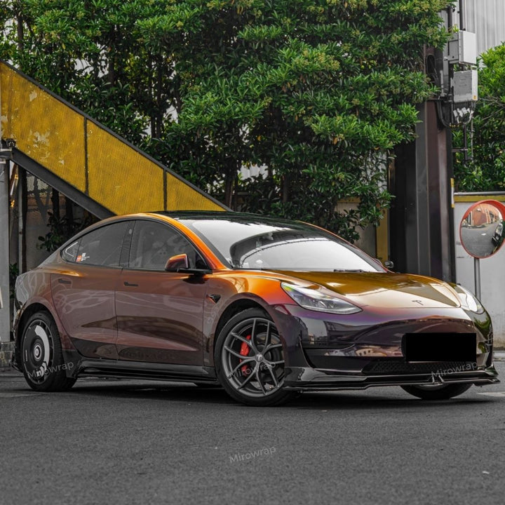 Color Shift Rainbow Drift Black Red Vinyl Wrap