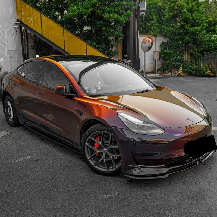 Color Shift Rainbow Drift Black Red Vinyl Wrap