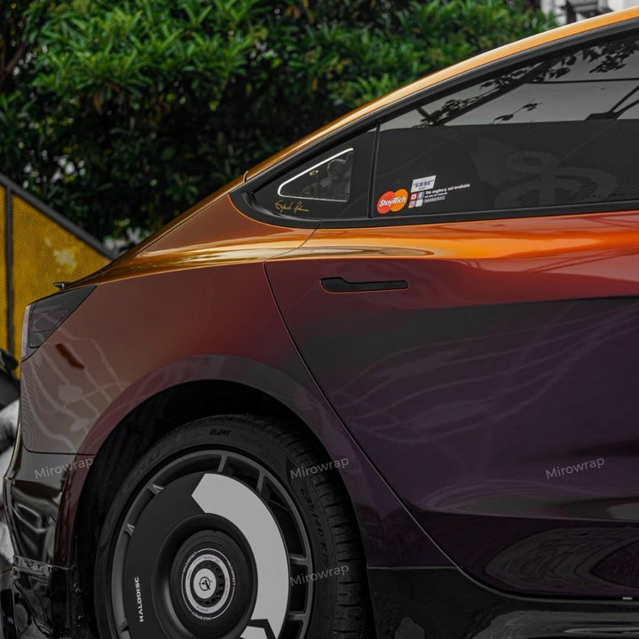 Color Shift Rainbow Drift Black Red Vinyl Wrap