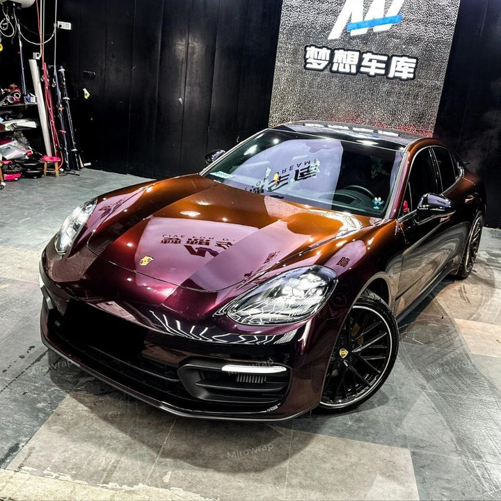 Color Shift Rainbow Drift Black Red Vinyl Wrap