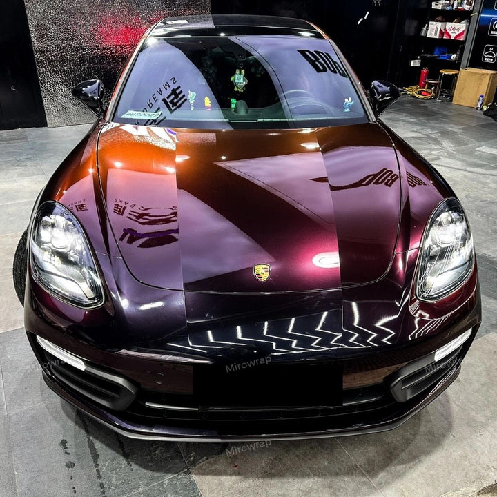 Color Shift Rainbow Drift Black Red Vinyl Wrap