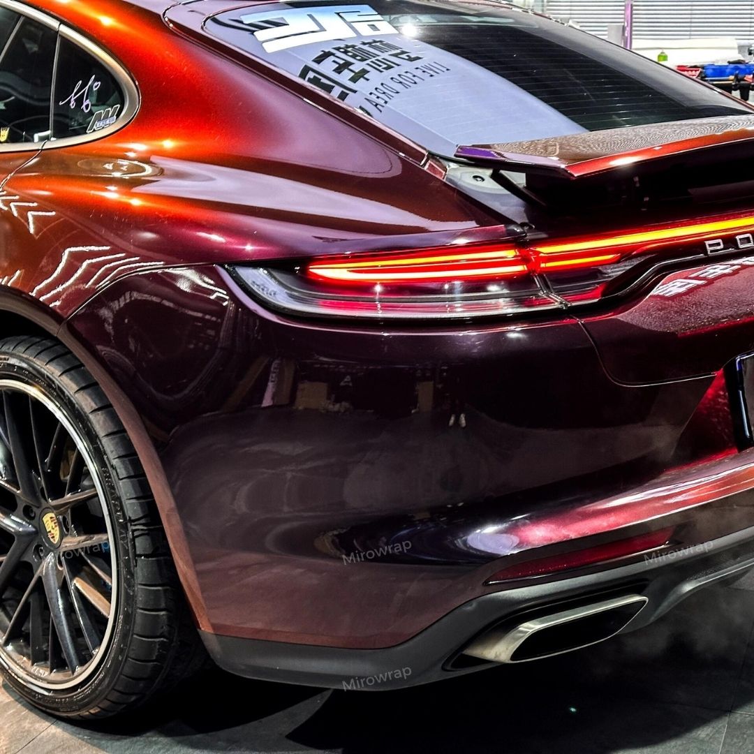 Color Shift Rainbow Drift Black Red Vinyl Wrap