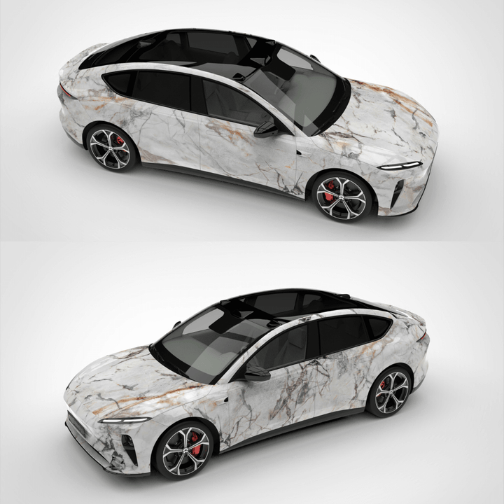 Custom White Marble Vinyl Wrap
