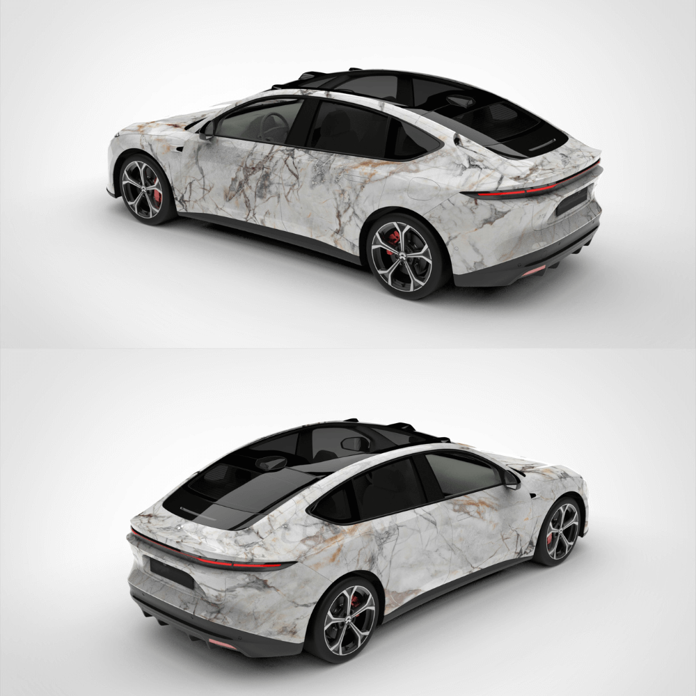 Custom White Marble Vinyl Wrap