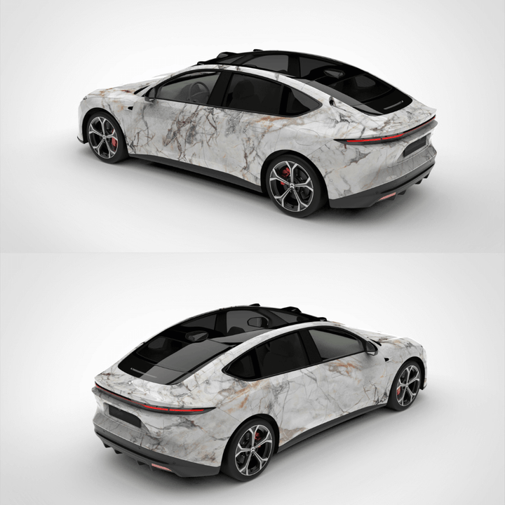 Custom White Marble Vinyl Wrap