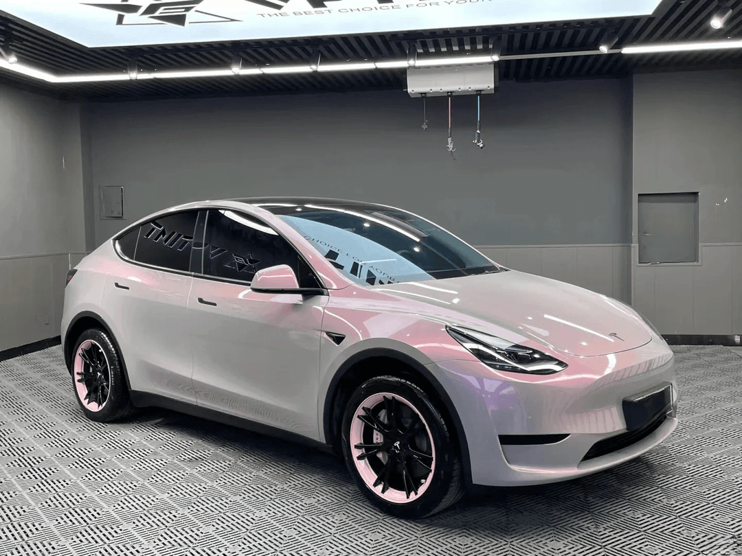 Candy Metallic Gray Pink Vinyl Wrap