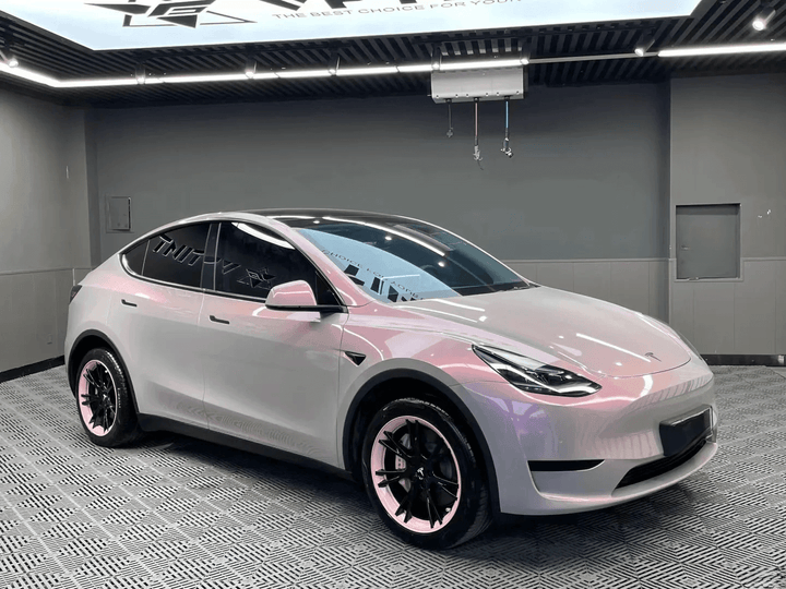 Candy Metallic Gray Pink Vinyl Wrap