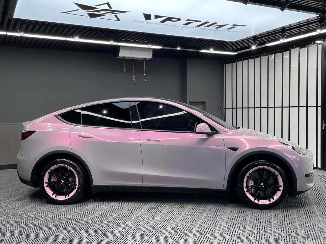 Candy Metallic Gray Pink Vinyl Wrap