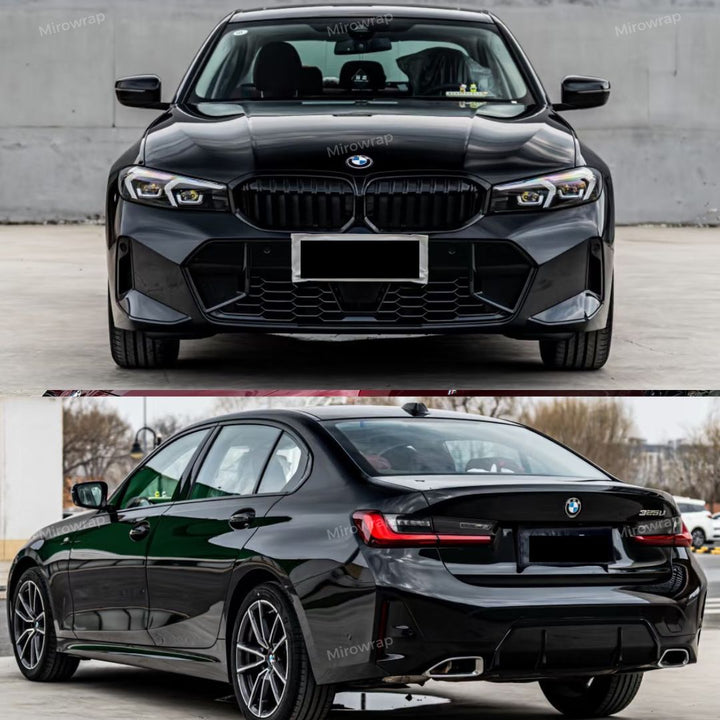 Glossy Piano Black Vinyl Wrap bmw car