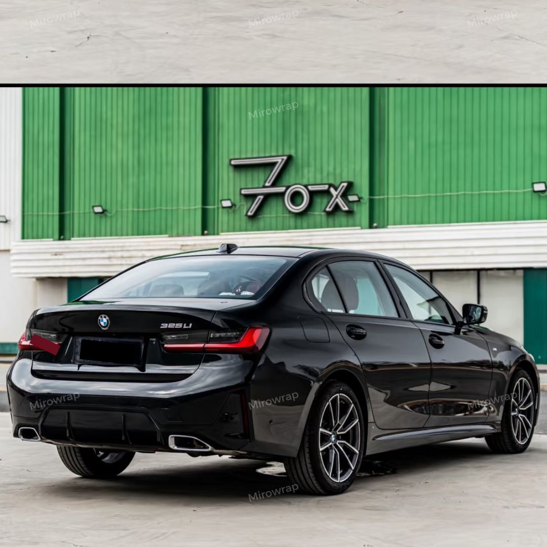 Glossy Piano Black Vinyl Wrap bmw back look