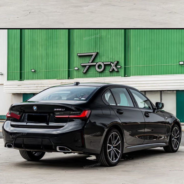 Glossy Piano Black Vinyl Wrap bmw back look