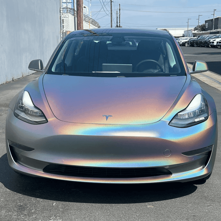 Matte Laser Flip Gray Vinyl Wrap